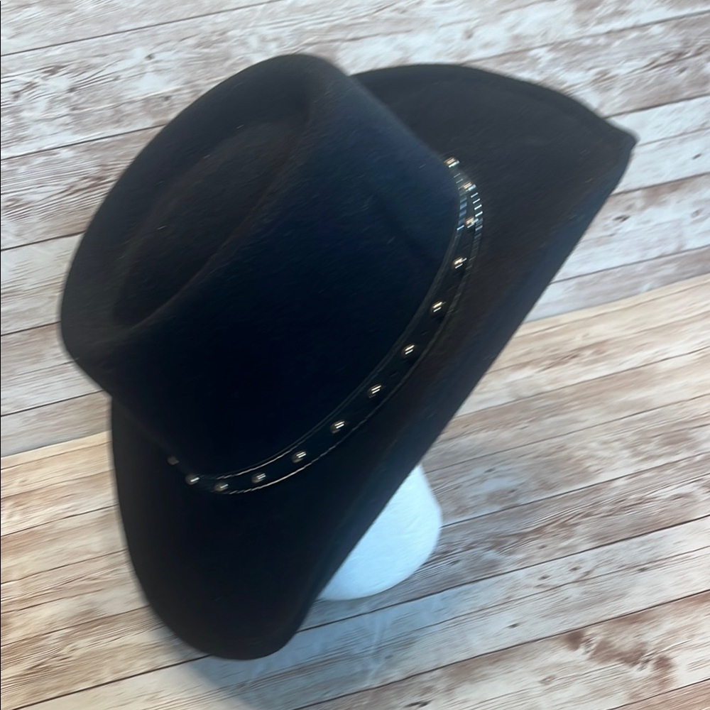 Texas Hat Co Pigalle Black and Silver Western Style Hat with Studded Band 7-1/8 - Picture 8 of 9